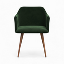 chaise daisy velours vert fonce avec accoudoirs lot de 2