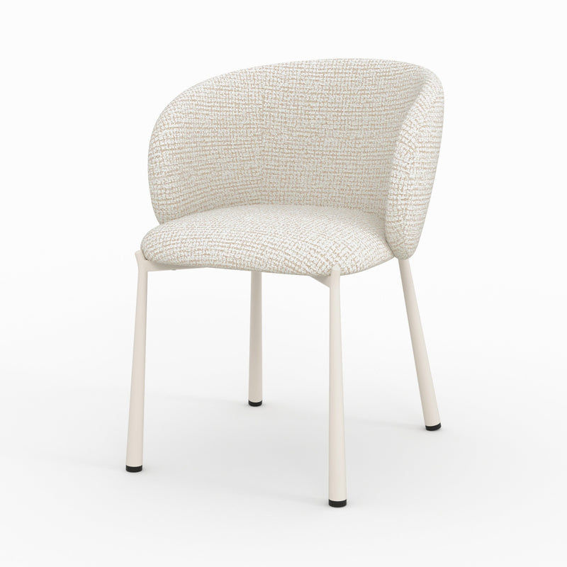 Chaise Danaë en tissu texturé écru chiné