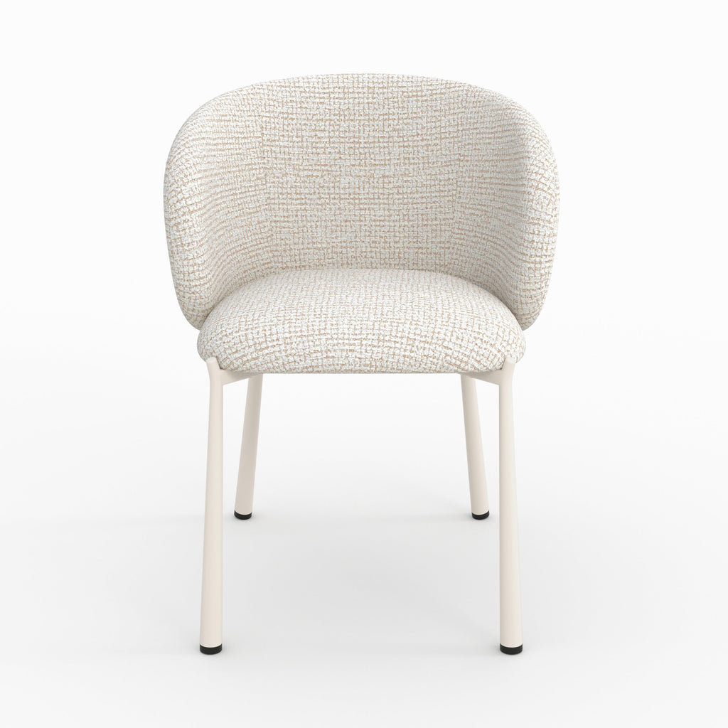 Danaë - Silla de tela texturizada color crudo jaspeado