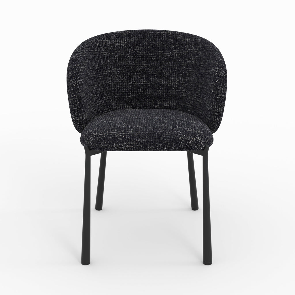 Danaë - Black Textured Fabric Chair