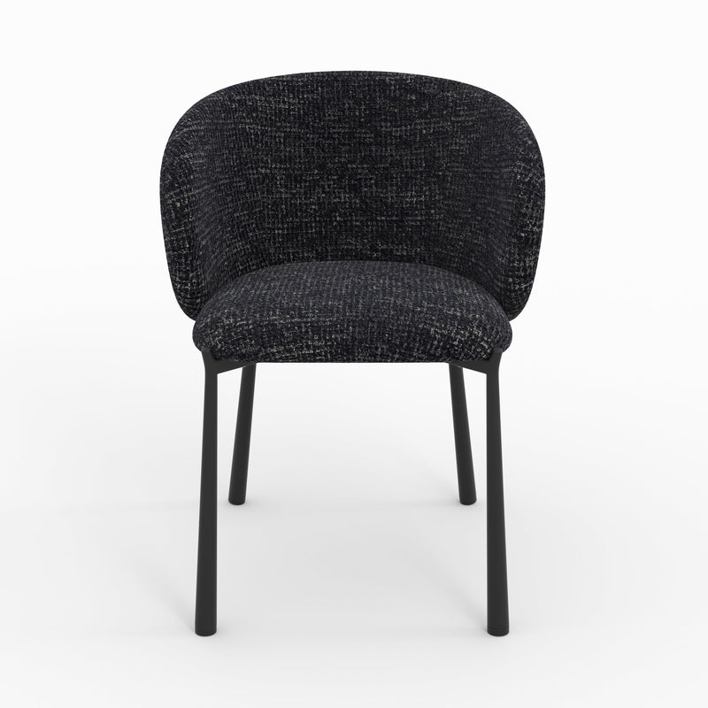 Chaise Danaë en tissu texturé noir