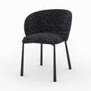 Chaise Danaë en tissu texturé noir