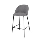 Karl - Lot De 2 Chaises Pour Îlot Central En Tissu Chiné Gris Foncé