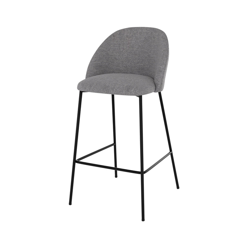 Chaise de bar Karl en tissu gris foncé 66 cm (lot de 2)