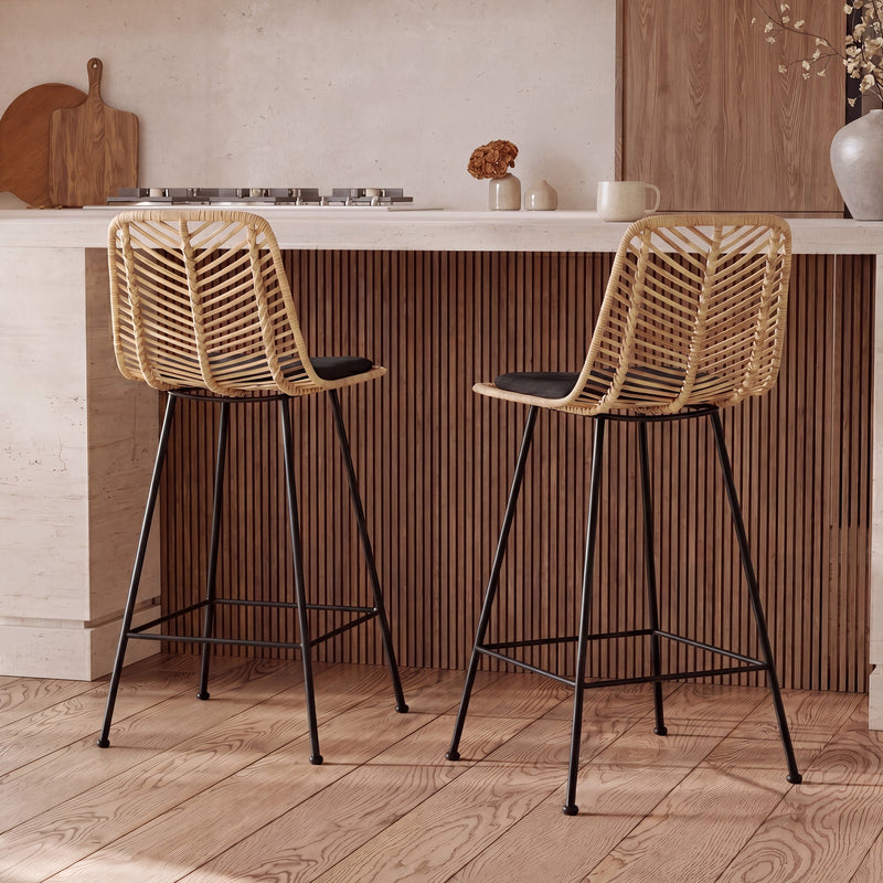 Set of 2 Tamara Bar Stools - Black