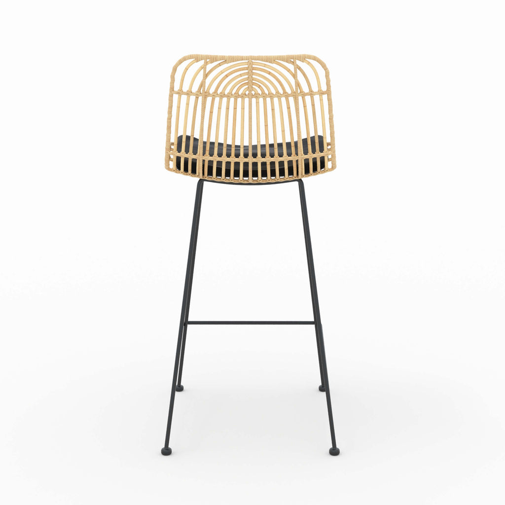 Goa - Set of 2 Rattan and Black Central Island Chairs