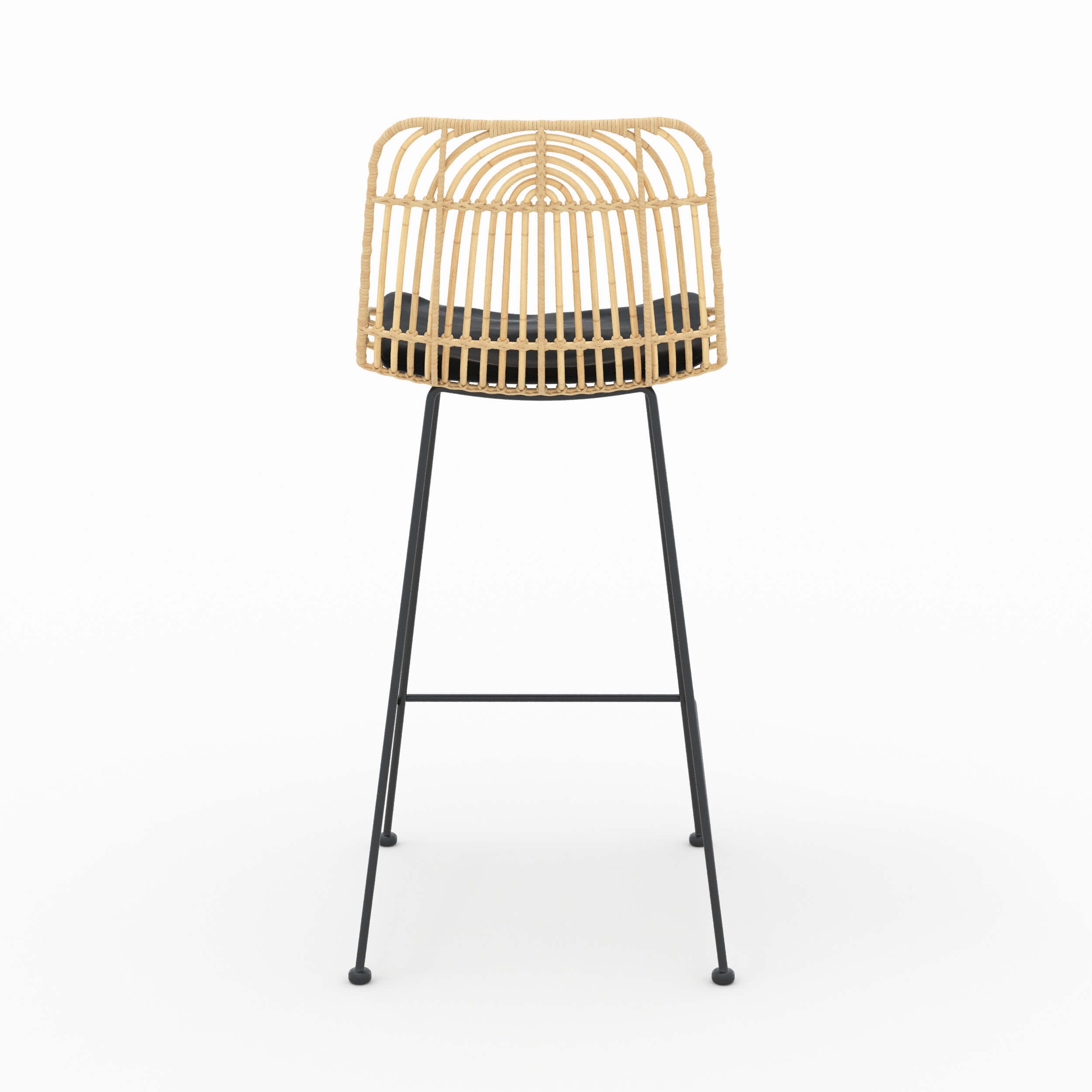 Goa - Set of 2 Rattan and Black Central Island Chairs