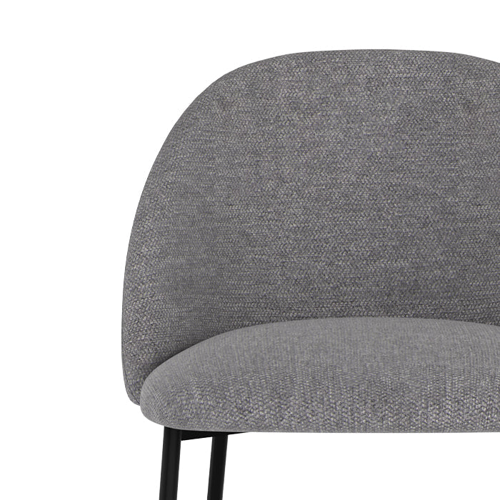 Karl - Lot De 2 Chaises Pour Îlot Central En Tissu Chiné Gris Foncé
