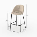 Chaise pour îlot central 66 cm Karl en tissu bouclé beige (lot de 2)