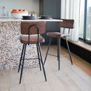 chaise de bar 66 cm lot de 2 marron texas