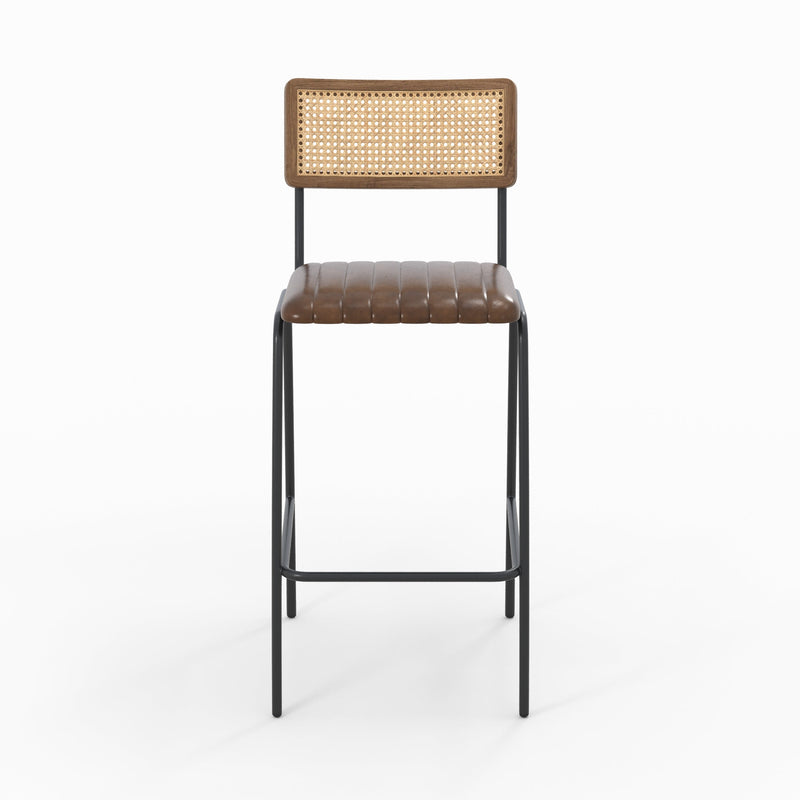 Chaise de bar Arsène 76 cm en cuir marron (lot de 2)