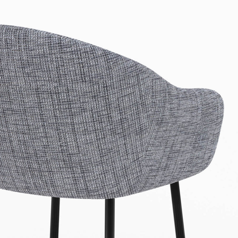 Chaise de bar Socky en tissu gris chiné 76 cm