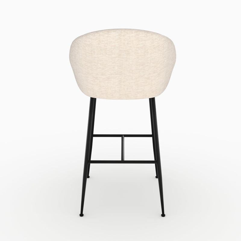 Chaise de bar Socky en tissu beige chiné 76 cm