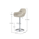 Chaise de bar Adam effet laine bouclette blanc cassé 63/83 cm (lot de 2)