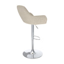 Chaise de bar Adam effet laine bouclette blanc cassé 63/83 cm (lot de 2)