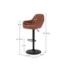 Chaise de bar Adam effet laine bouclette rouge brique 63/83 cm (lot de 2)