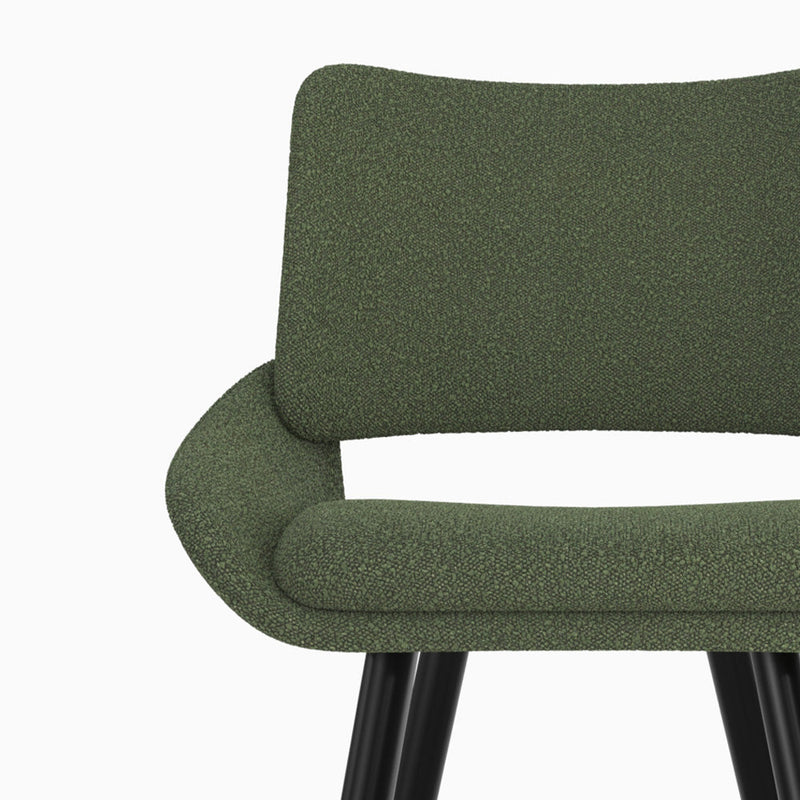 Chaise pour îlot central Alfy en tissu bouclé vert 66 cm (lot de 2)