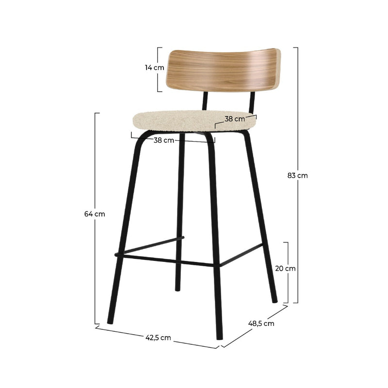 Set of 2 Alize Bar Stools - White