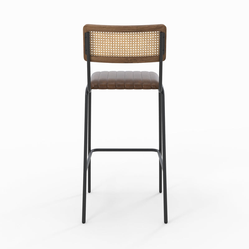 Chaise de bar Arsène 76 cm en cuir marron (lot de 2)