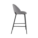 Chaise de bar Karl en tissu gris foncé 66 cm (lot de 2)