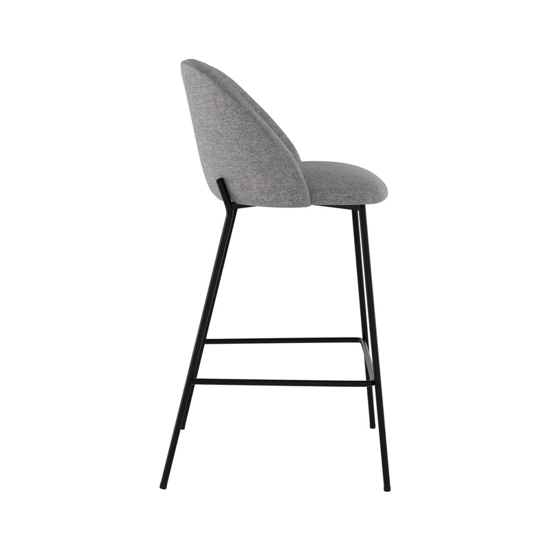 Chaise de bar Karl en tissu gris foncé 66 cm (lot de 2)