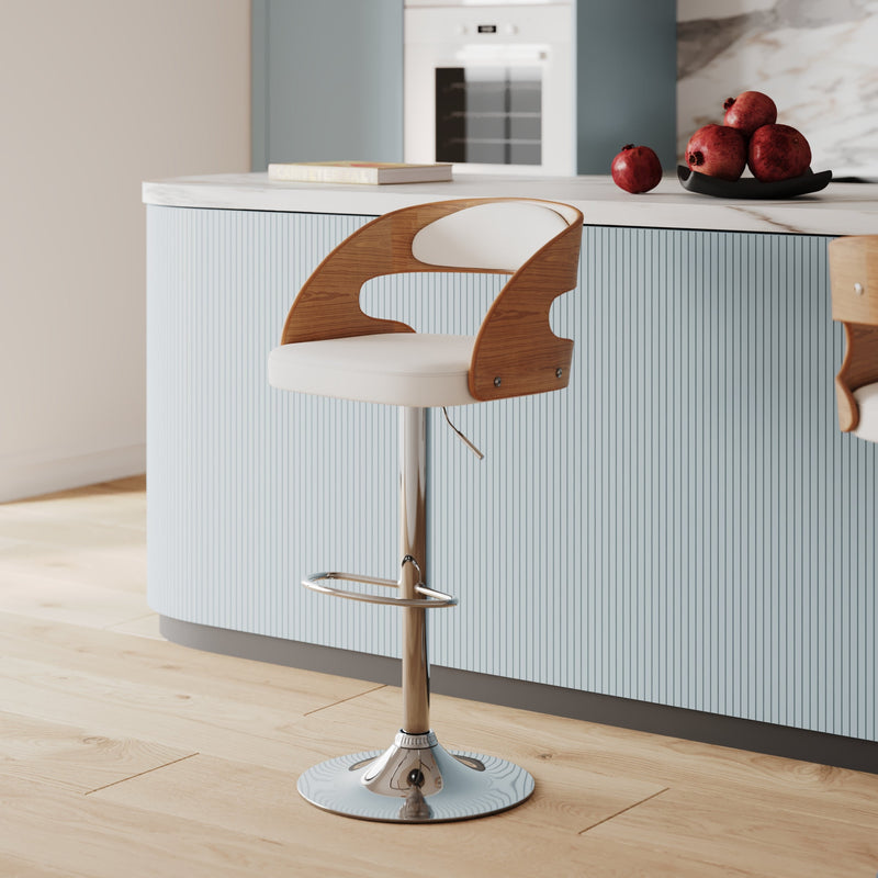 Chaise de bar blanche Louis 62/84 cm