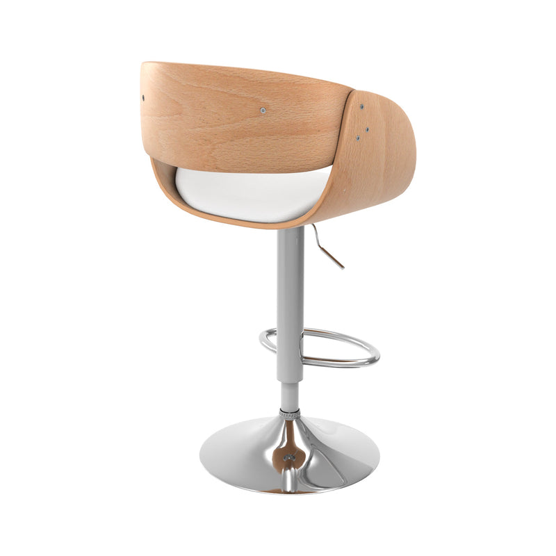 Chaise de bar Adelmar blanche 62,5/83,5 cm