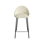 Misty - Lot De 2 Chaises Pour Îlot Central En Tissu Bouclette Blanc
