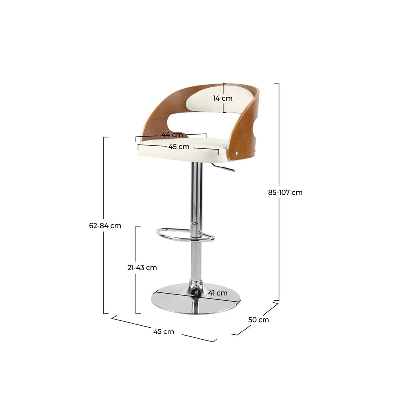 Chaise de bar blanche Louis 62/84 cm
