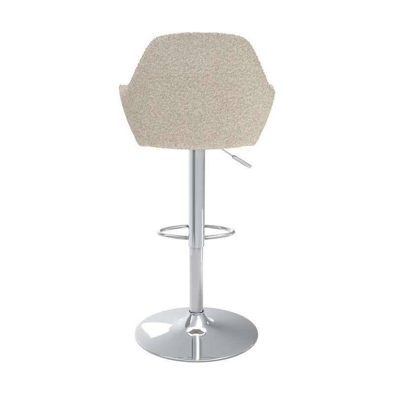 Chaise de bar Adam effet laine bouclette blanc cassé 63/83 cm (lot de 2)