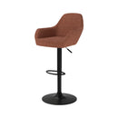 Chaise de bar Adam effet laine bouclette rouge brique 63/83 cm (lot de 2)