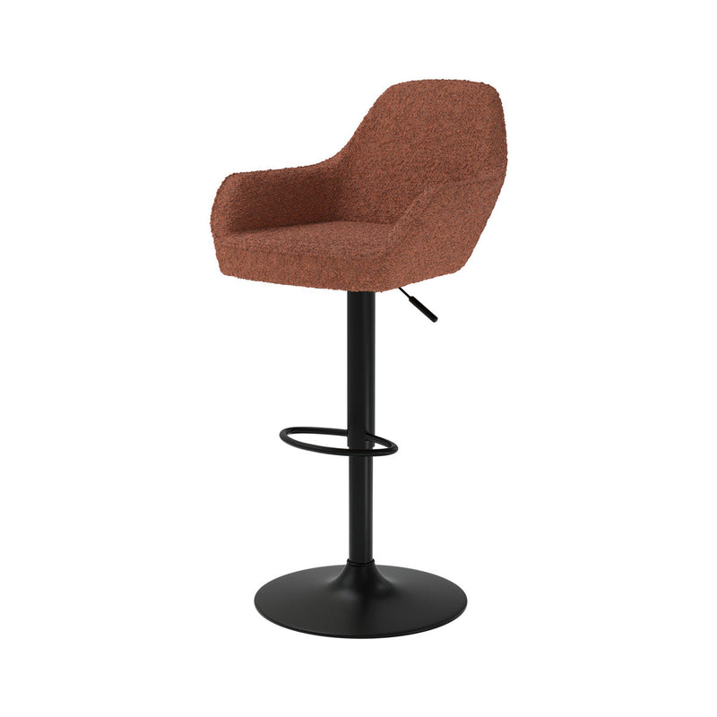 Chaise de bar Adam effet laine bouclette rouge brique 63/83 cm (lot de 2)