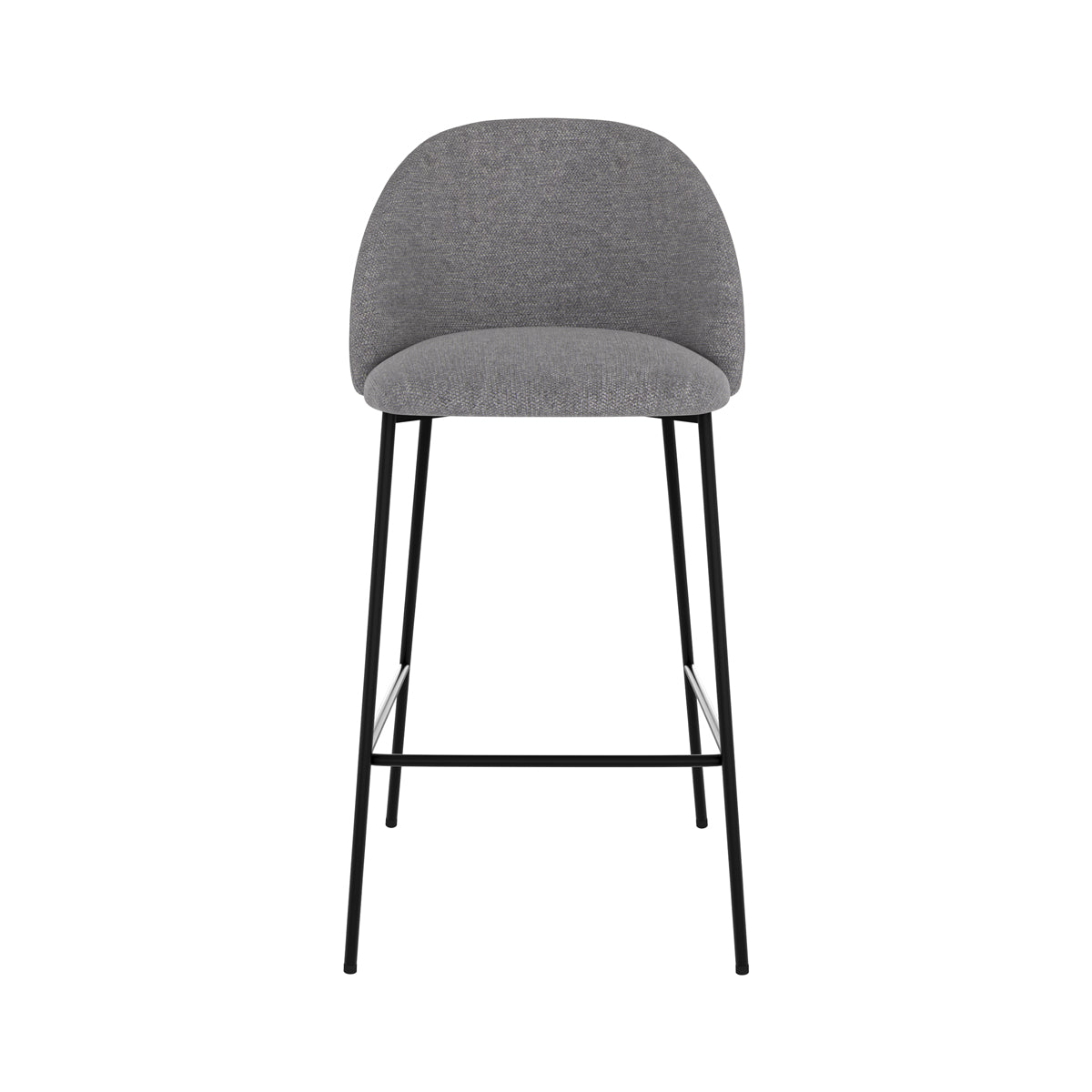 Karl - Lot De 2 Chaises Pour Îlot Central En Tissu Chiné Gris Foncé