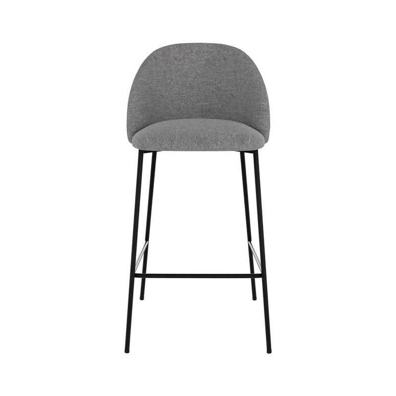 Chaise de bar Karl en tissu gris foncé 66 cm (lot de 2)