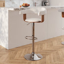 Chaise de bar blanche Harold avec accoudoirs 62/84 cm