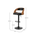 Chaise de bar noire Louis 62/84 cm