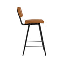 chaise de bar cuir synthetique camel 65 cm texas