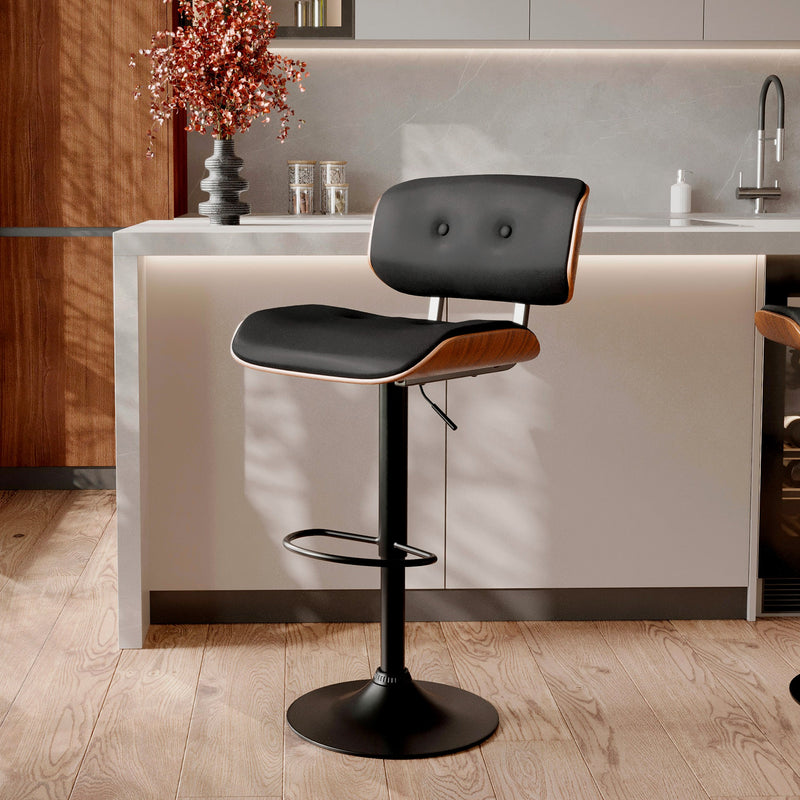 Chaise de bar Melchior noire 65/86 cm