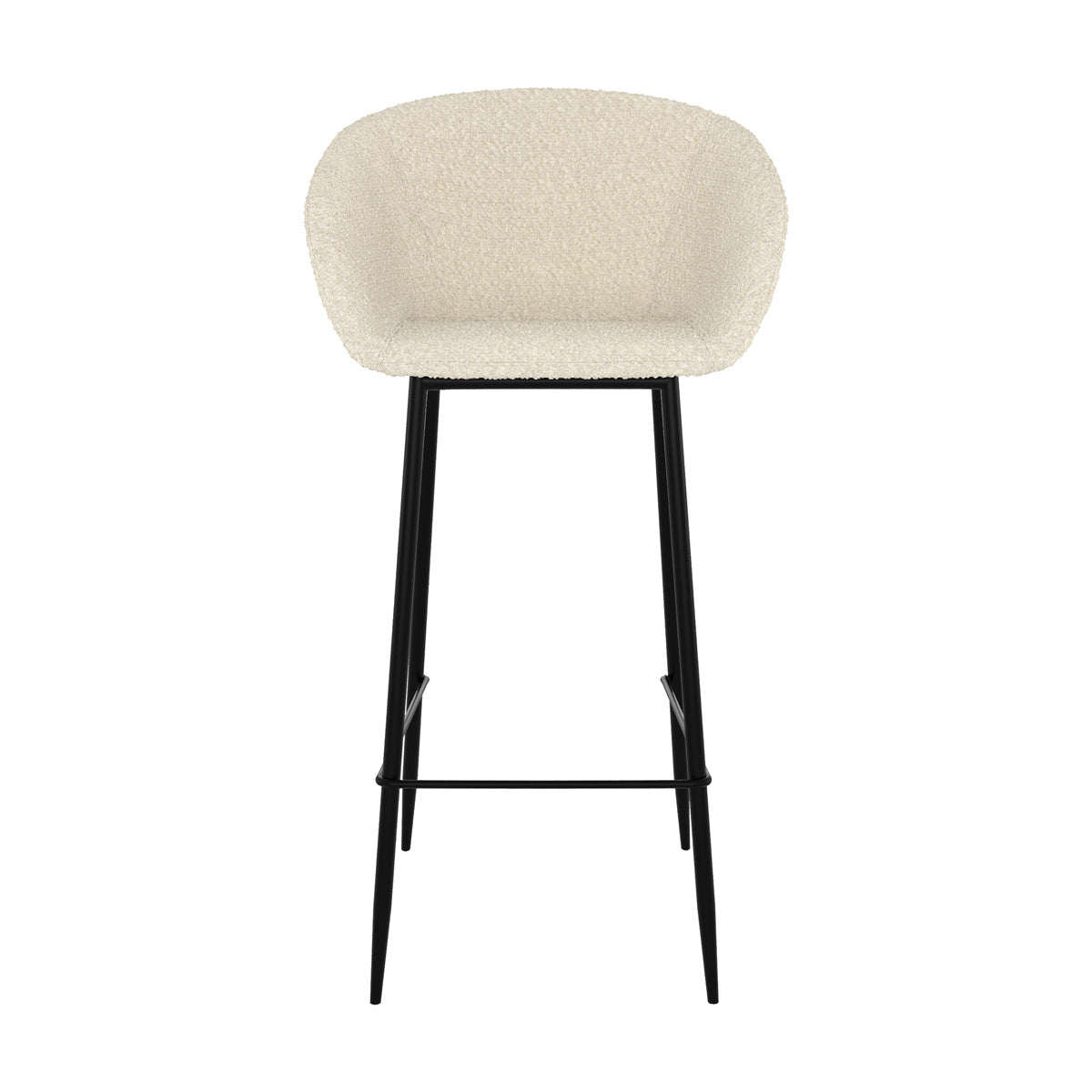 Marquise - Lot De 2 Chaises De Bar Effet Laine Bouclette Blanche