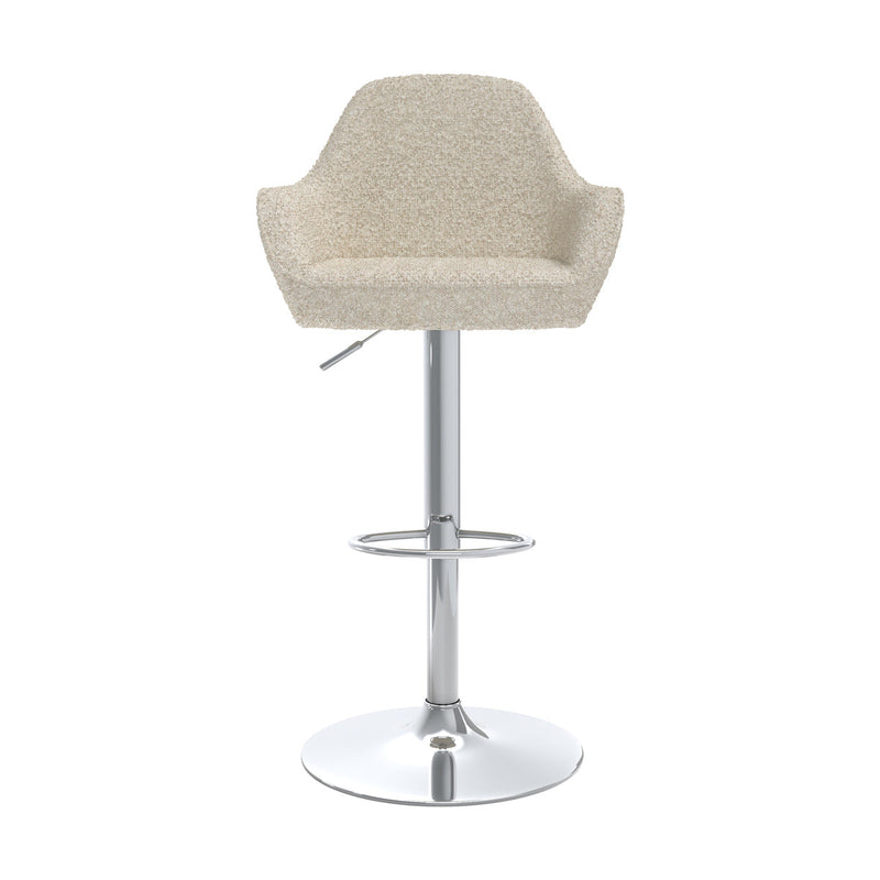 Chaise de bar Adam effet laine bouclette blanc cassé 63/83 cm (lot de 2)