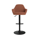 Chaise de bar Adam effet laine bouclette rouge brique 63/83 cm (lot de 2)