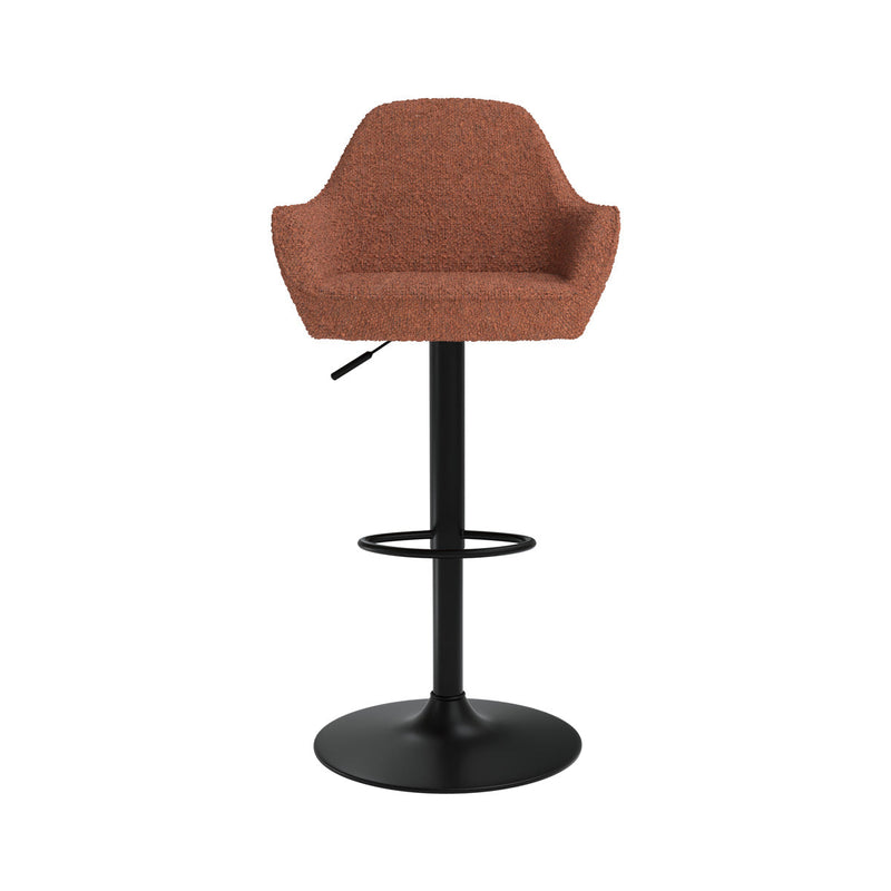 Chaise de bar Adam effet laine bouclette rouge brique 63/83 cm (lot de 2)
