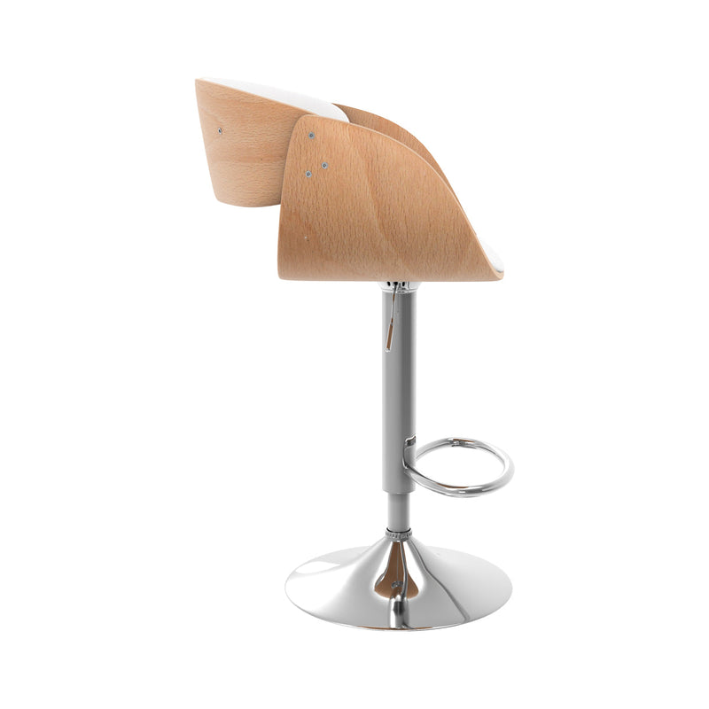 Chaise de bar Adelmar blanche 62,5/83,5 cm