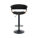 Chaise de bar noire Basile avec accoudoirs 59/81 cm