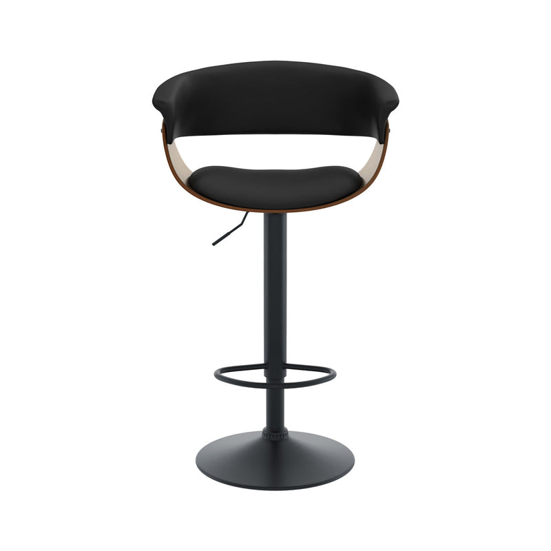 Chaise de bar noire Basile avec accoudoirs 59/81 cm