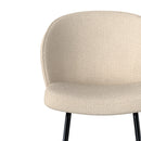 Lot de 2 chaises pour îlot central 66,3 cm en tissu bouclé beige