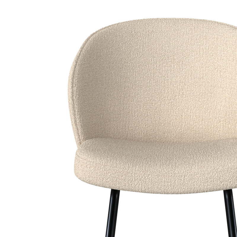 Lot de 2 chaises pour îlot central 66,3 cm en tissu bouclé beige