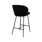 Groom - Lot De 2 Chaises Pour Îlot Central En Tissu Bouclé Noir