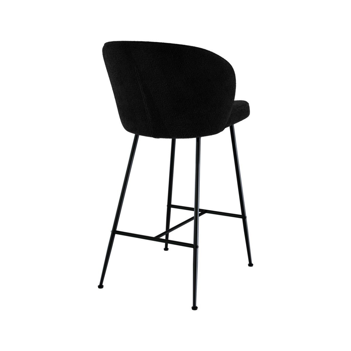 Groom - Lot De 2 Chaises Pour Îlot Central En Tissu Bouclé Noir