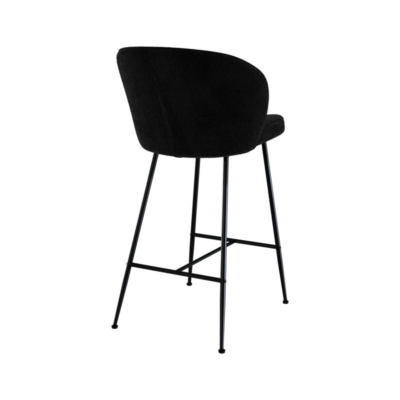 Chaise de bar Groom en tissu bouclé noir 66,3 cm (lot de 2)